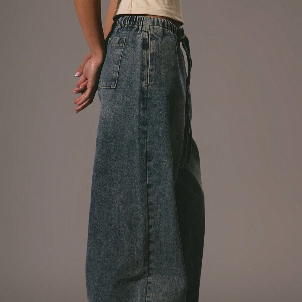 Blue Casual Women's Denim Trousers - Picture 4 of 5